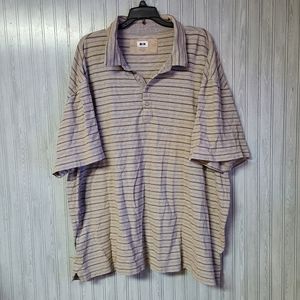Joseph Abboud Men's Brownn Tan Stripe Polo Shirt Size 4XLT